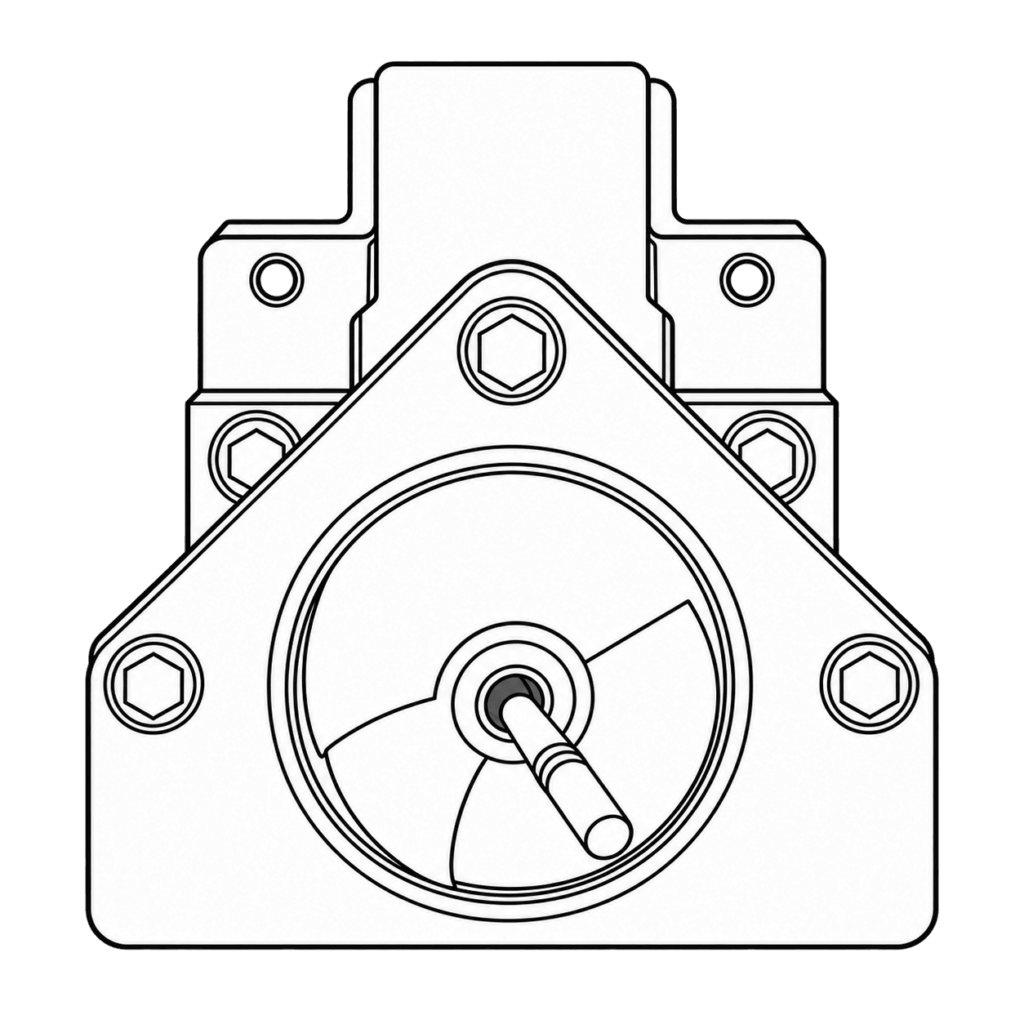 Front view illustration for the hollow shaft choice.