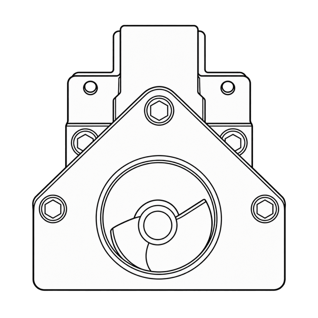 Front view illustration for the solid shaft choice.
